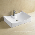 Ceramic Top Square Wash Basin Without Faucet Hole